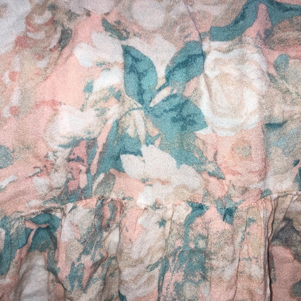 Forever 21- Light Pink & Blue Floral Tank Top - Picture 4 of 6